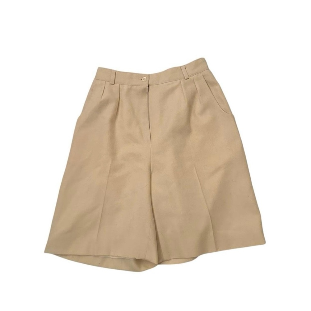 Tan wool pleated vintage shorts